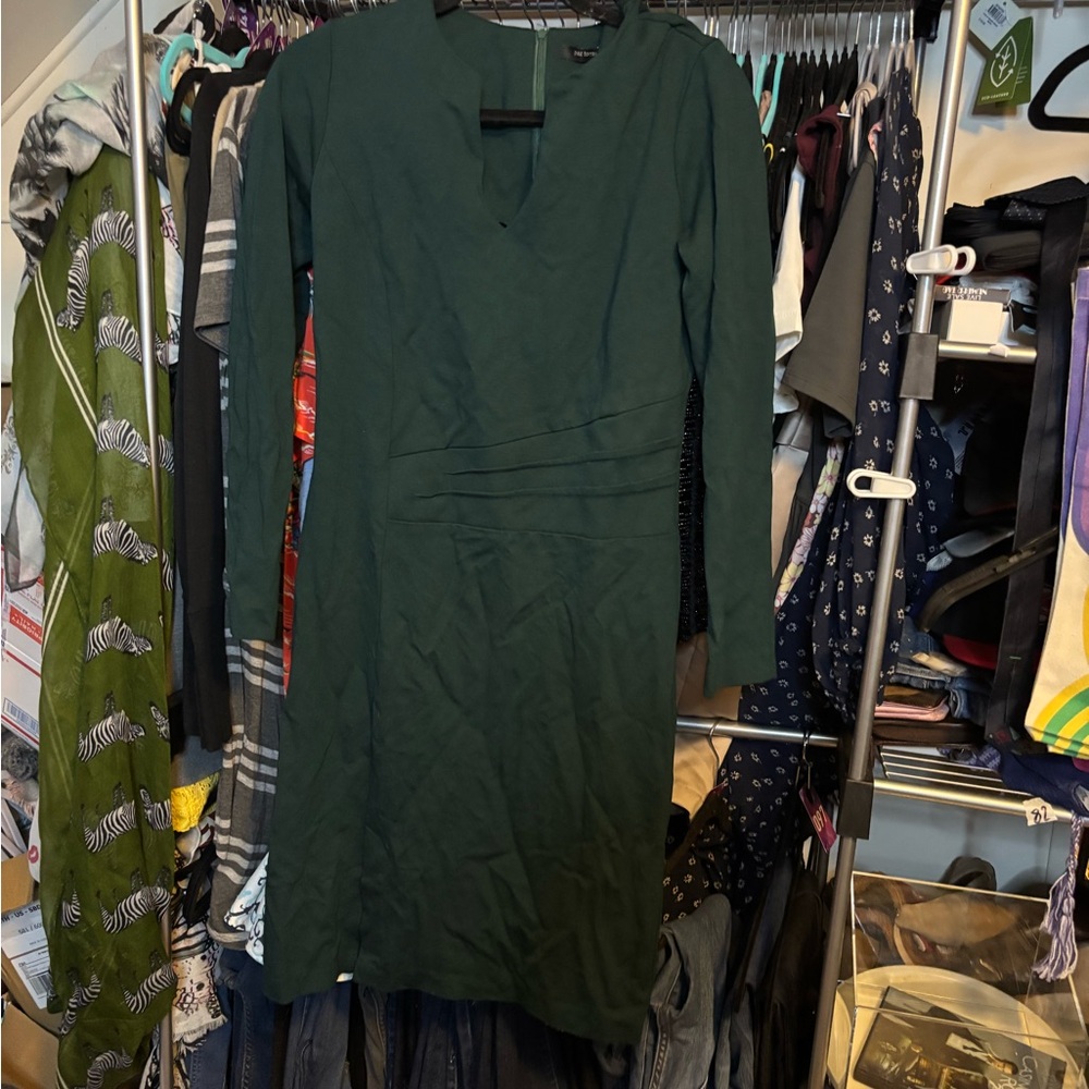 Elegant Dark Green Long Sleeve Dress